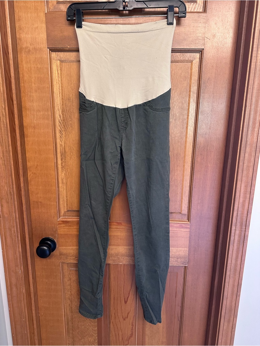 Led Maternity Pants in Olive Green with Waistband Size M